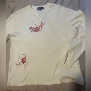 Vintage Polo Ralph Lauren Men’s embroidered Henley shirt size Large